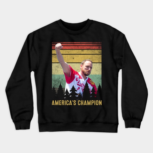 Funny Joey Chestnut America Crewneck Sweatshirt by kaytlyninrishimathe